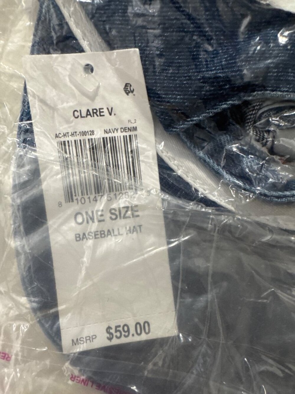 Clare V Petit Oui Baseball Hat Navy Size One Size, NWT - Picture 6 of 6